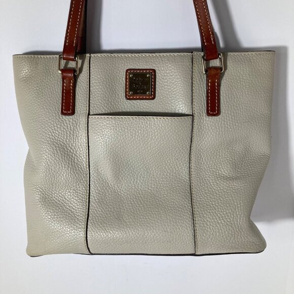 Womens Vintage Dooney & Bourke Pebbled Leather Lexington Shoulder Hand Bag Bone - Picture 1 of 11